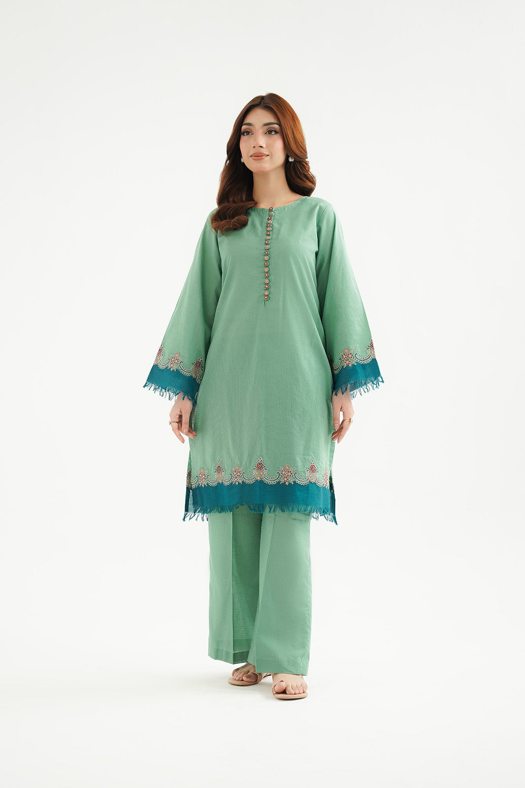 2 Piece Cotton Rip Stop Embroidered Suit (CP0440)