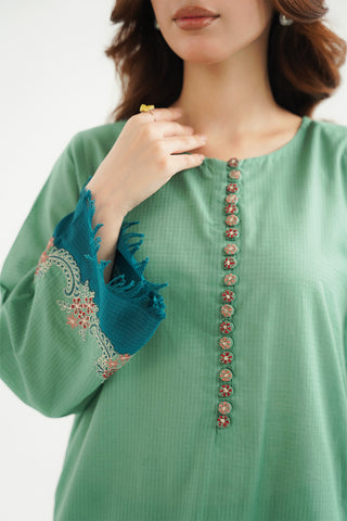 2 Piece Cotton Rip Stop Embroidered Suit (CP0440)