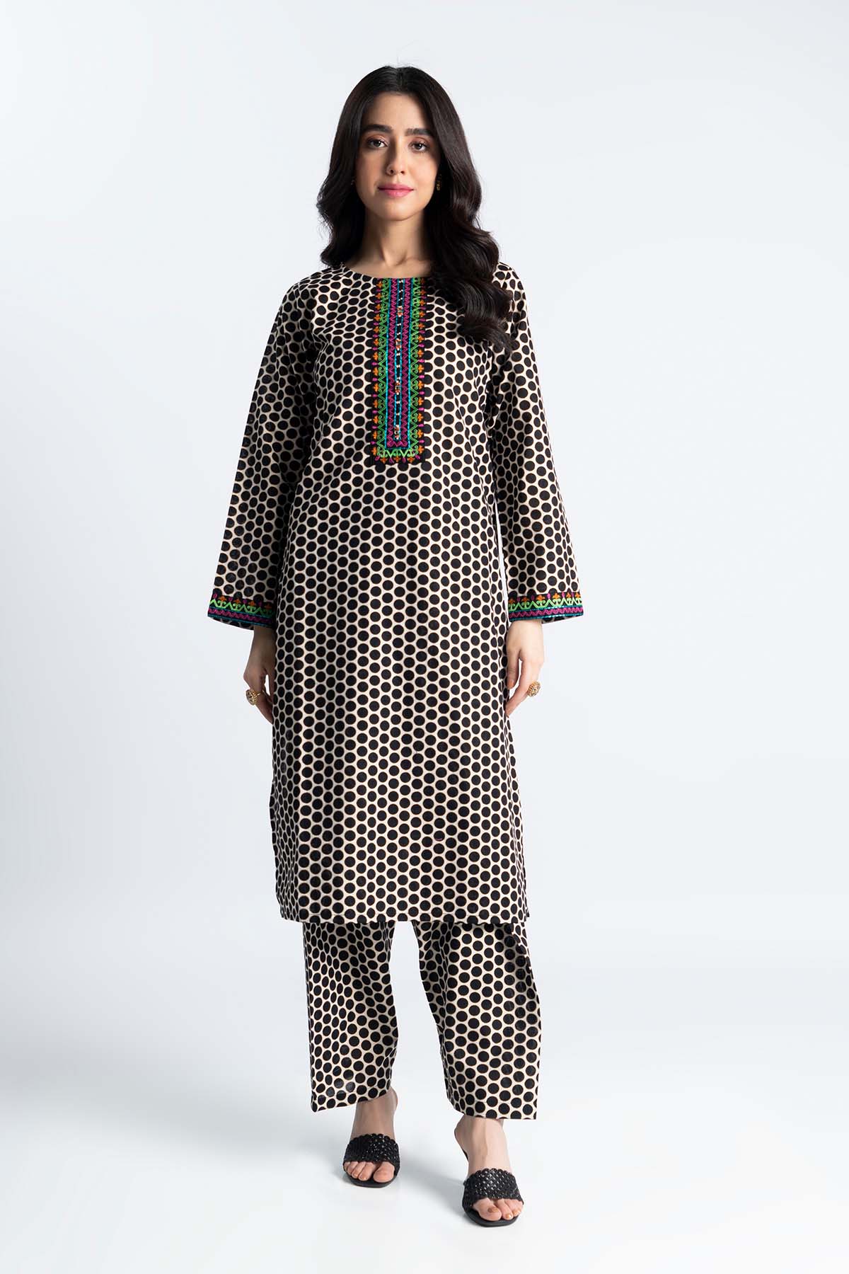 2 Piece Printed Slub Khaddar Embroidered & Printed Suit  (PD1167)