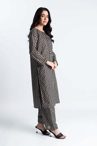 2 Piece Printed Slub Khaddar Embroidered & Printed Suit  (PD1167)