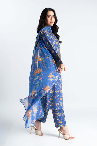 3 Piece Printed Slub Khaddar Embroidered & Printed Suit  (PD1172)