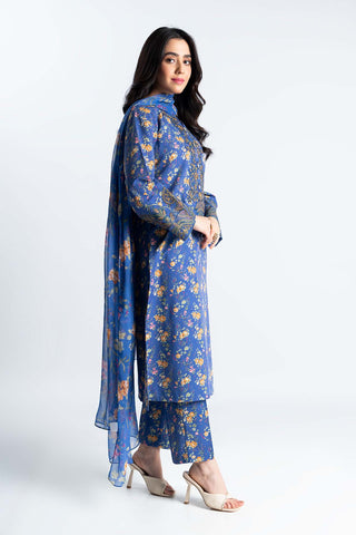 3 Piece Printed Slub Khaddar Embroidered & Printed Suit  (PD1172)
