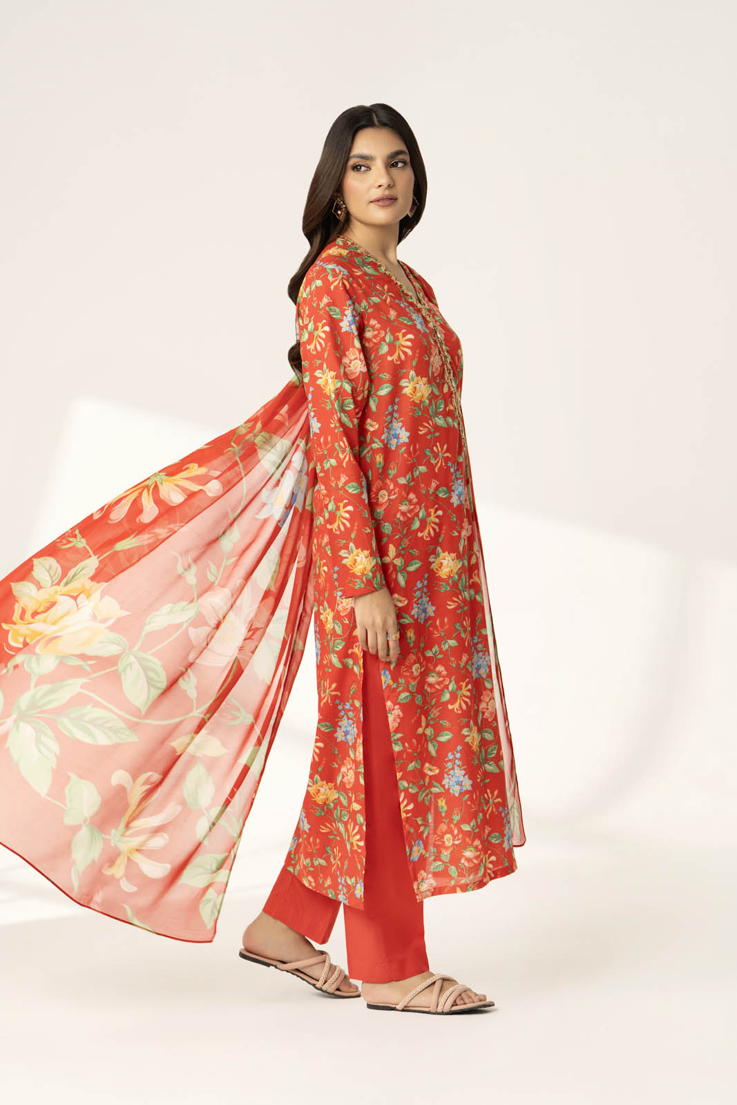 3 Piece Printed Lawn Printed Suit (PD1358)