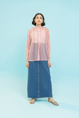 1 Piece  Chiffon Printed Shirt (CF0117)