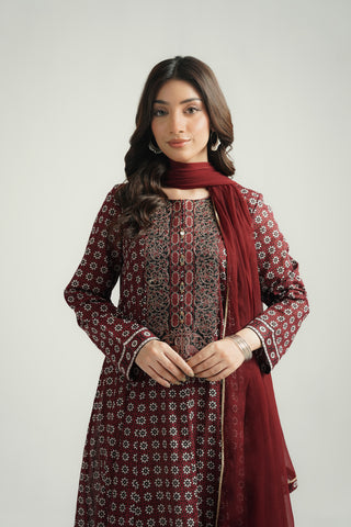 2 Piece Printed Lawn Embroidered Suit (CS0549)