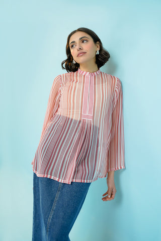 1 Piece  Chiffon Printed Shirt (CF0117)