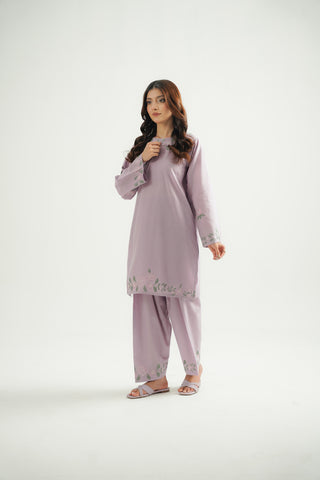 2 Piece Dobby Cotton Embroidered Suit (CP0496)