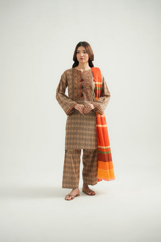 3 Piece Printed Lawn Embroidered Suit (CP0490)
