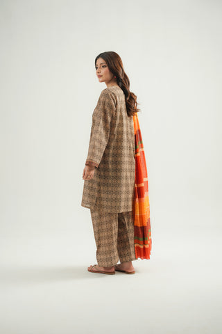 3 Piece Printed Lawn Embroidered Suit (CP0490)