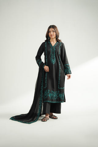 3 Piece Dobby Embroidered Suit (CS0581)