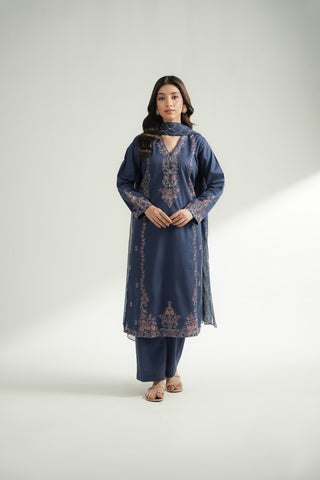 3 Piece Self Jacquard Embroidered Suit (CS0586)