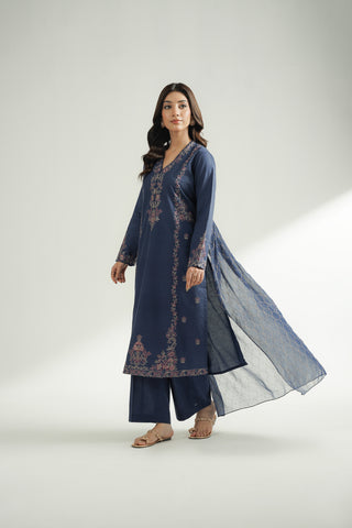 3 Piece Self Jacquard Embroidered Suit (CS0586)