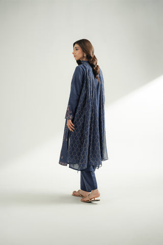 3 Piece Self Jacquard Embroidered Suit (CS0586)