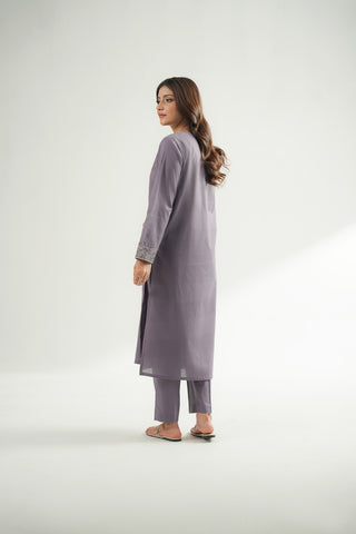 2 Piece Self Jacquard Embroidered Suit (CS0587)
