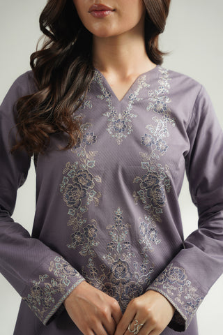 2 Piece Self Jacquard Embroidered Suit (CS0587)
