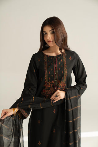 3 Piece Cotton Silk Embroidered Suit (CS0538)