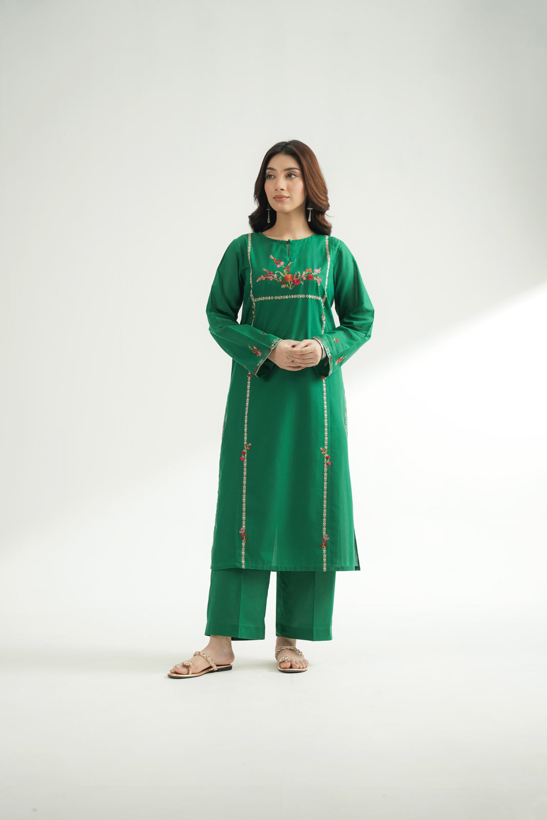 2 Piece Cotton Rip Stop Embroidered Suit (CS0585)