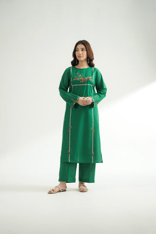 2 Piece Cotton Rip Stop Embroidered Suit (CS0585)