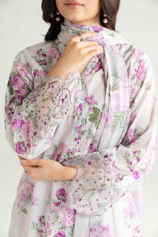 3 Piece Printed Lawn Embroidered Suit (CP0461)