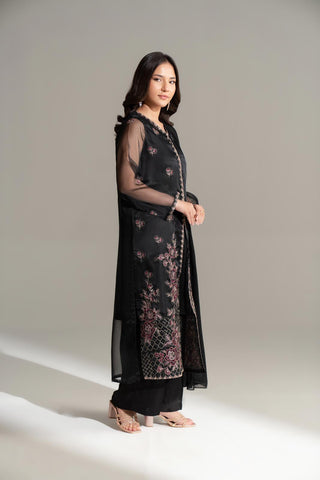 3 Piece Organza Embroidered Suit (FL0175)