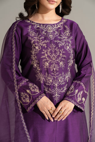 3 Piece Cotton Silk Embroidered Suit (FS0163)