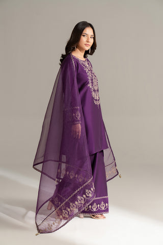 3 Piece Cotton Silk Embroidered Suit (FS0163)