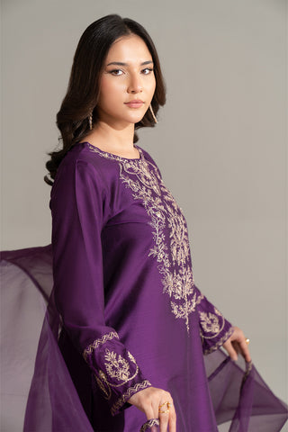 3 Piece Cotton Silk Embroidered Suit (FS0163)