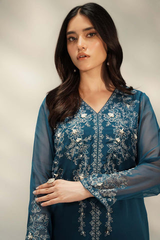 2 Piece Chiffon Embroidered Suit (FS0127)