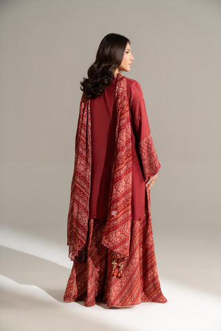 3 Piece Raw Silk Embroidered Suit (FS0162)