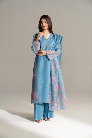 3 Piece Net Printed Printed Suit (FS0156)