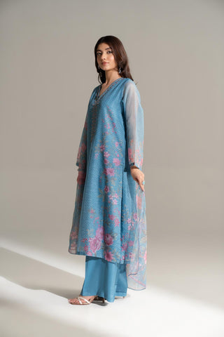 3 Piece Net Printed Printed Suit (FS0156)