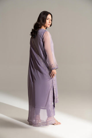 3 Piece Organza Embroidered Suit (FL0176)