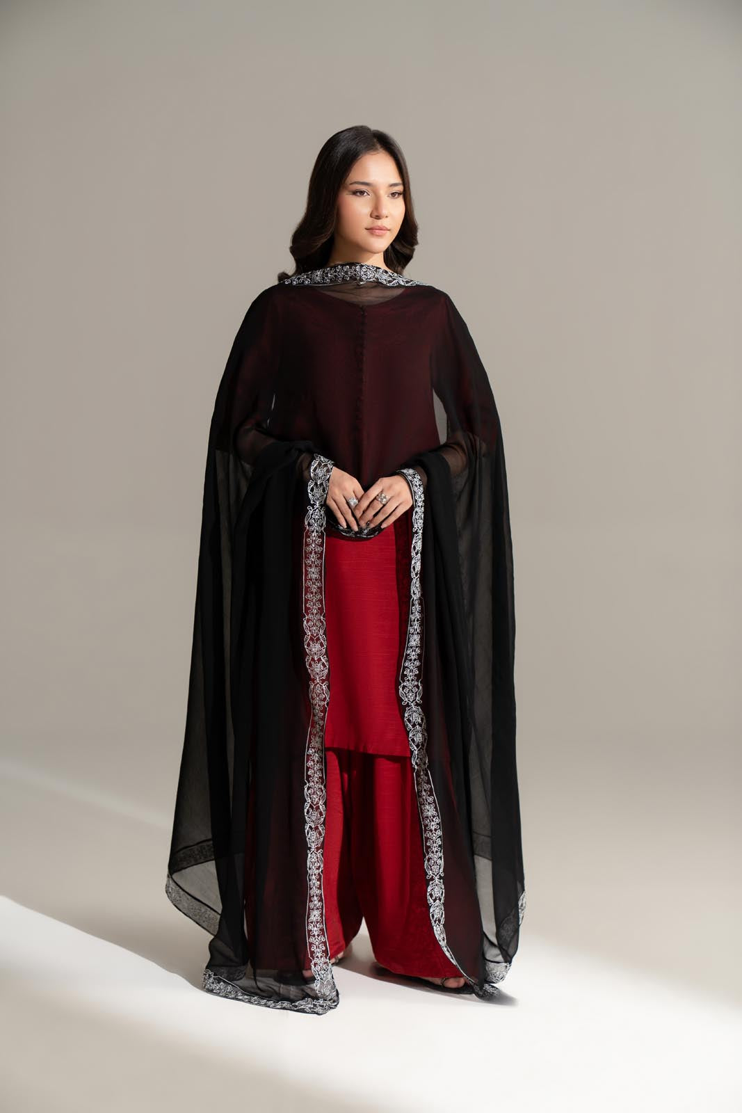 1 Piece Chiffon Embroidered Dupatta (FD0114)