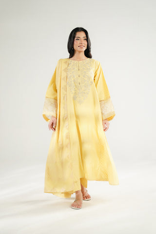 3 Piece Jacquard Embroidered Suit (CS0671)