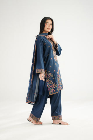 3 Piece Self Jacquard Embroidered Suit (CS0679)