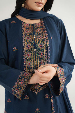 3 Piece Self Jacquard Embroidered Suit (CS0679)