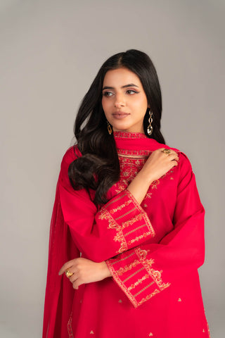 3 Piece Lawn Embroidered Suit (CS0463)