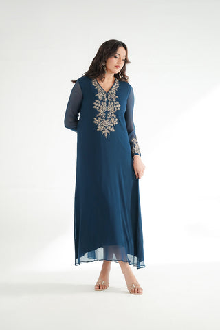 1 Piece Chiffon Embroidered Maxi (FL0211)