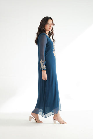 1 Piece Chiffon Embroidered Maxi (FL0211)