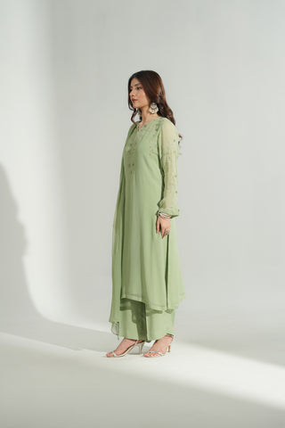 3 Piece Chiffon Embroidered Suit (FS0179)