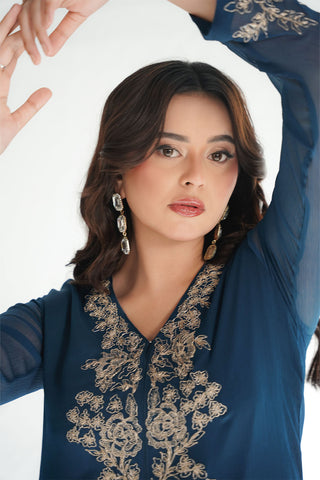 1 Piece Chiffon Embroidered Maxi (FL0211)