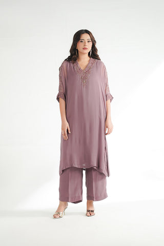 2 Piece Chiffon Embroidered Suit (FL0228)