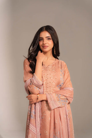 3 Piece Chiffon Printed Suit (FS0123)