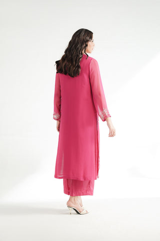 2 Piece Chiffon Embroidered Suit (FL0223)