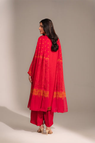 3 Piece Chiffon Printed Suit (FS0120)