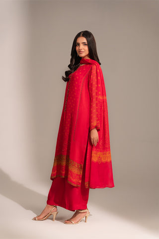 3 Piece Chiffon Printed Suit (FS0120)