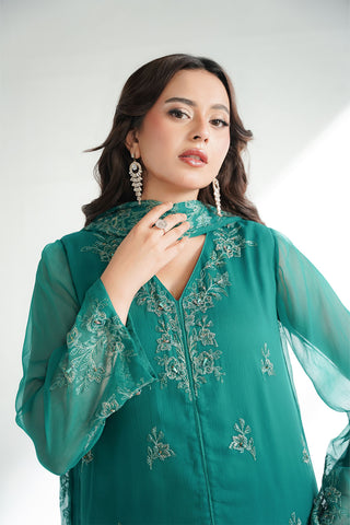 3 Piece Chiffon Embroidered Suit (FW0034)