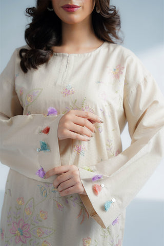 2 Piece Self Jacquard Embroidered Suit (CS0601)