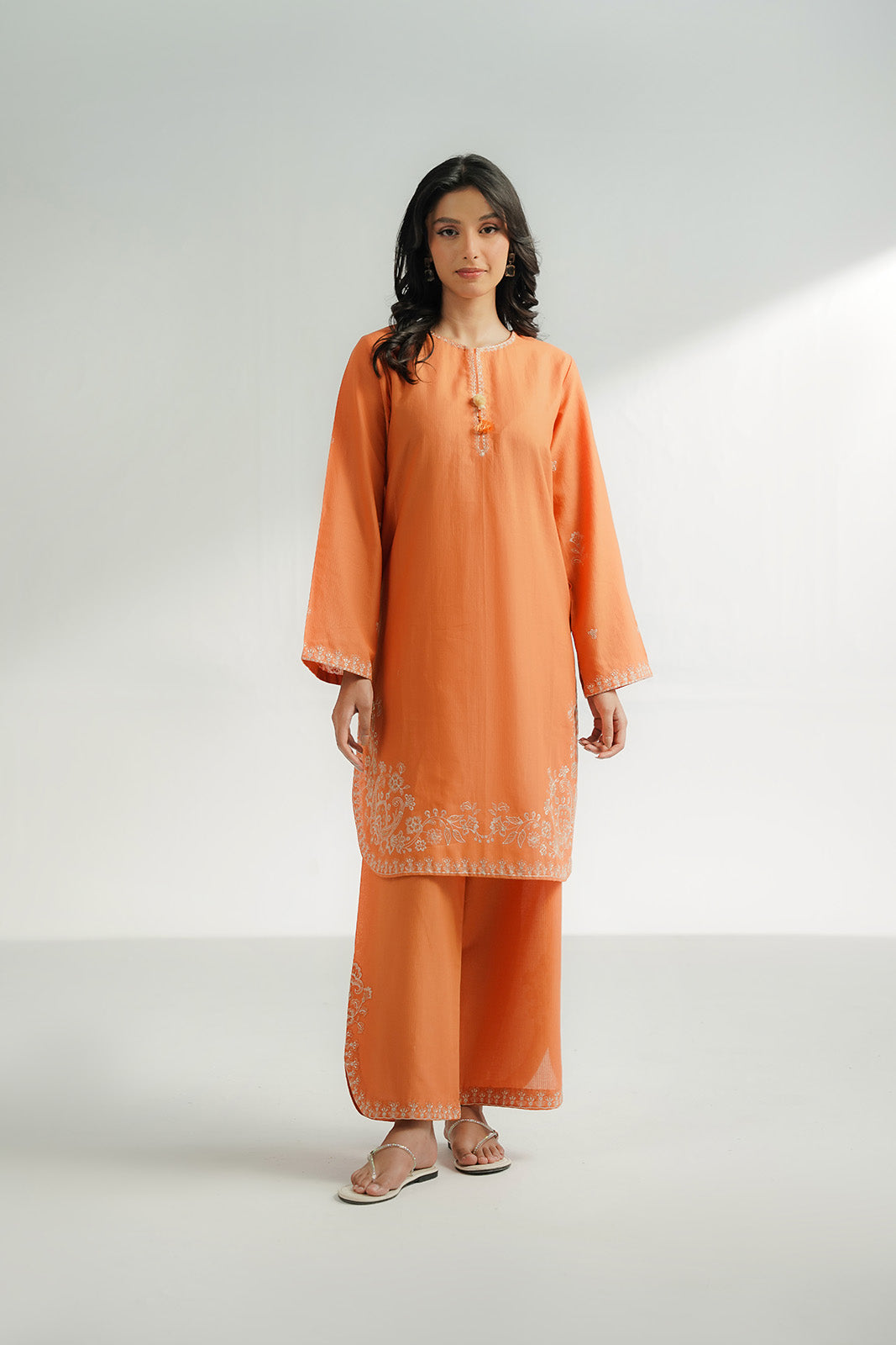 2 Piece Cotton Embroidered Suit (CS0610)