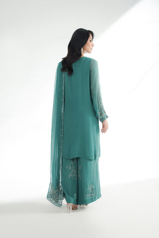 3 Piece Chiffon Embroidered Suit (FL0221)